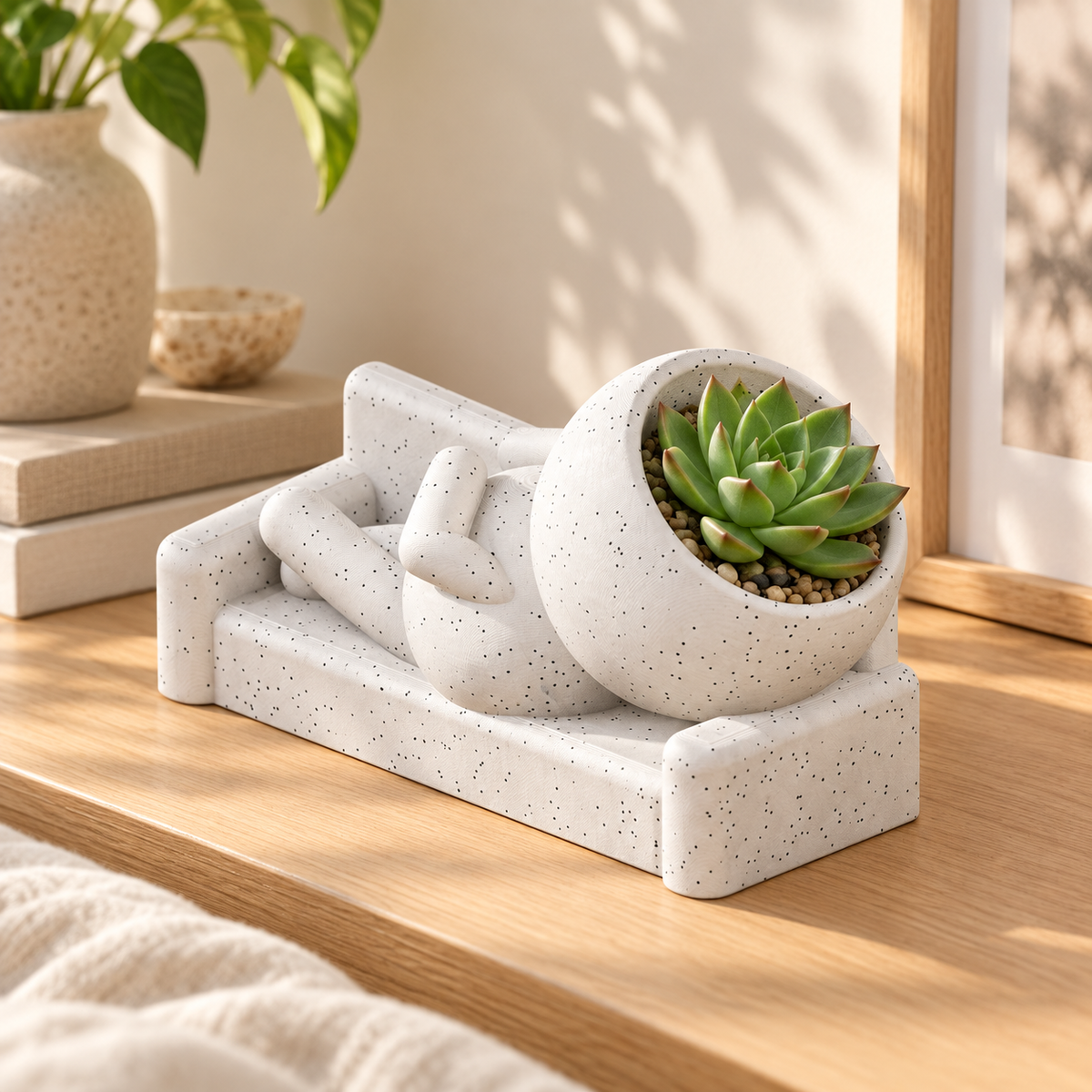 Rest Patient Planter in a calm home setting