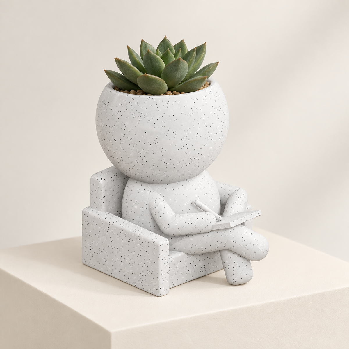 Note Moss armchair planter editorial styled view