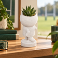 Try Fern rugby planter hero lifestyle view in Marble White