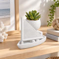 Skipper Sailboat Planter coastal shelf view