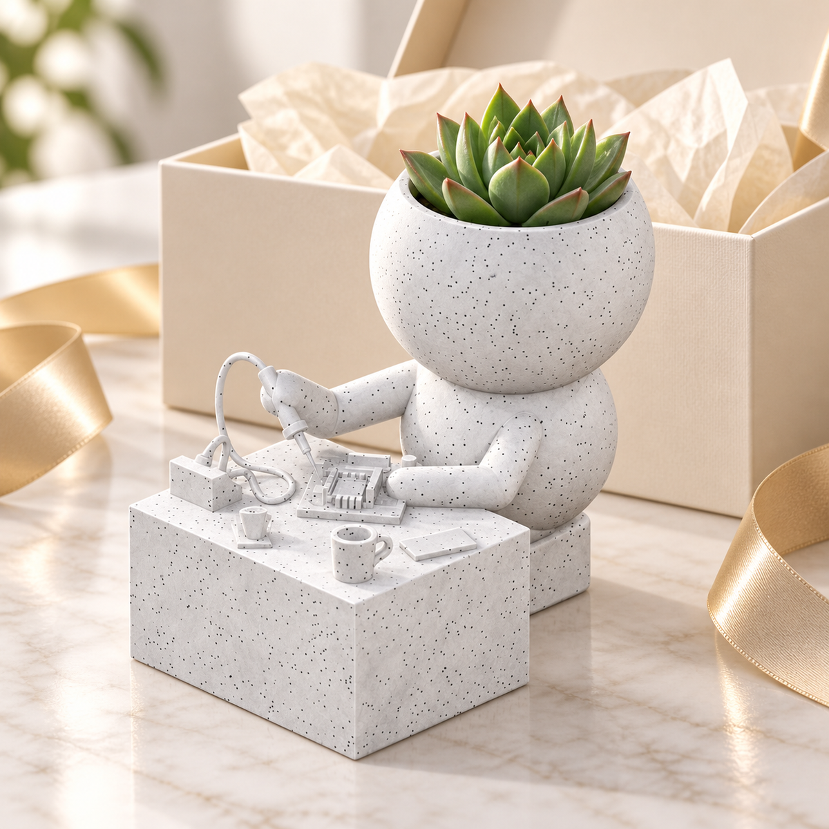 Flux Soldering Planter gift presentation