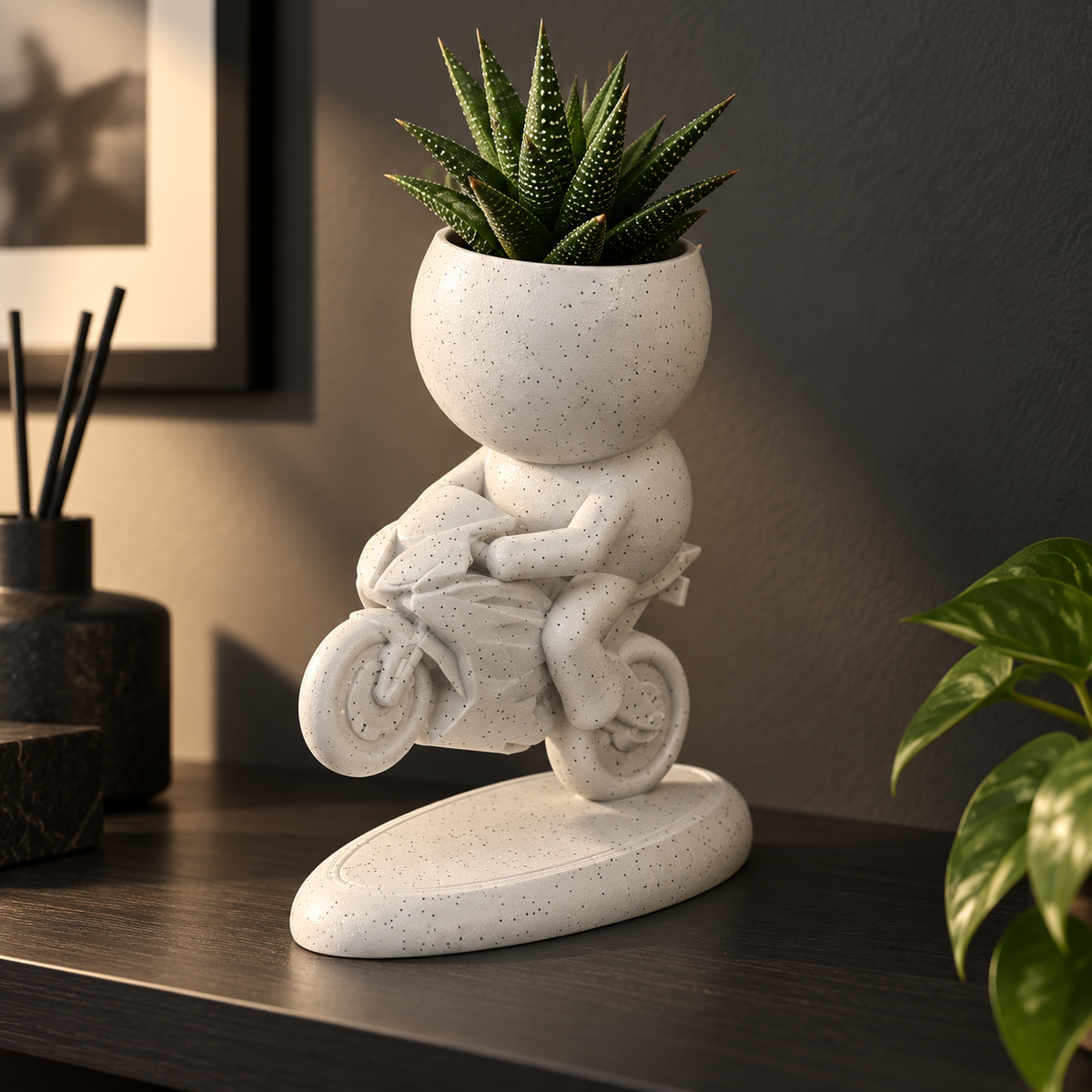 Moto Moss Hits the Road | Sports Motorcycle Planter editorial view