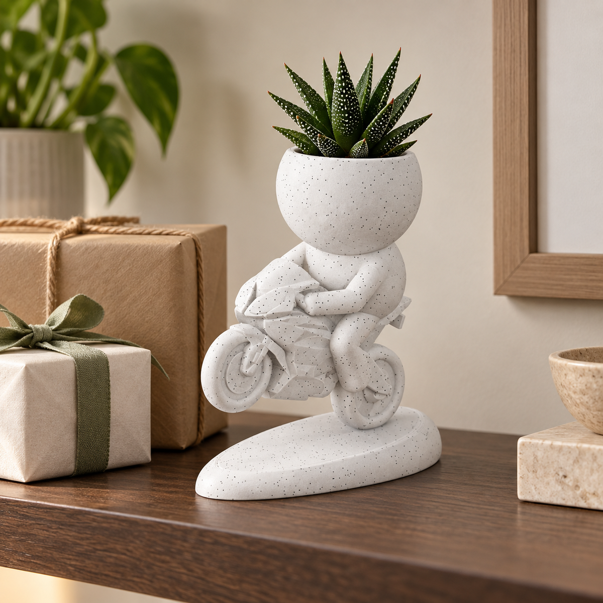 Moto Moss Hits the Road | Sports Motorcycle Planter gift presentation
