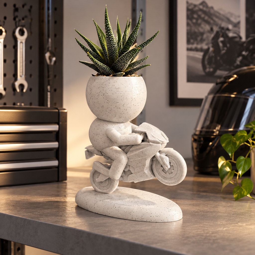 Moto Moss Hits the Road | Sports Motorcycle Planter hero lifestyle view