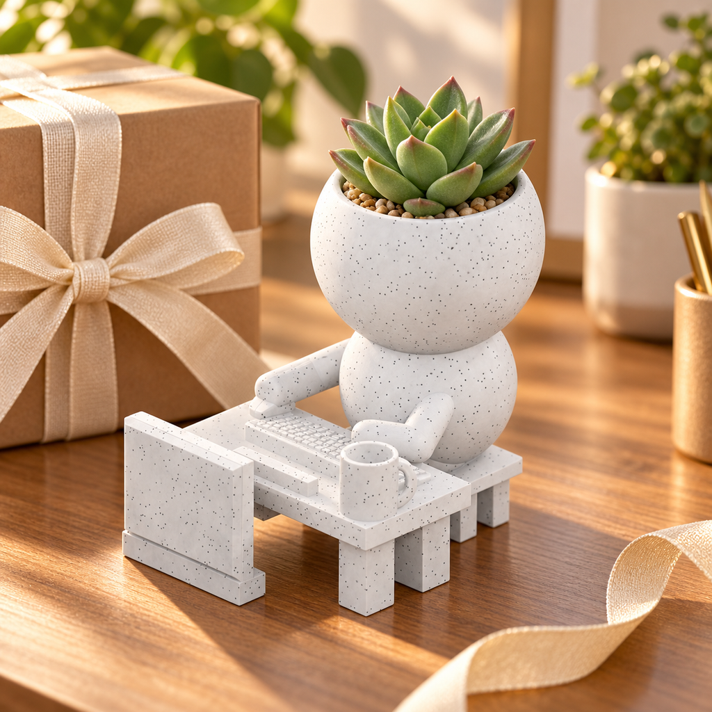 Ctrl + Sprout Logs On | Work From Home Planter gift presentation