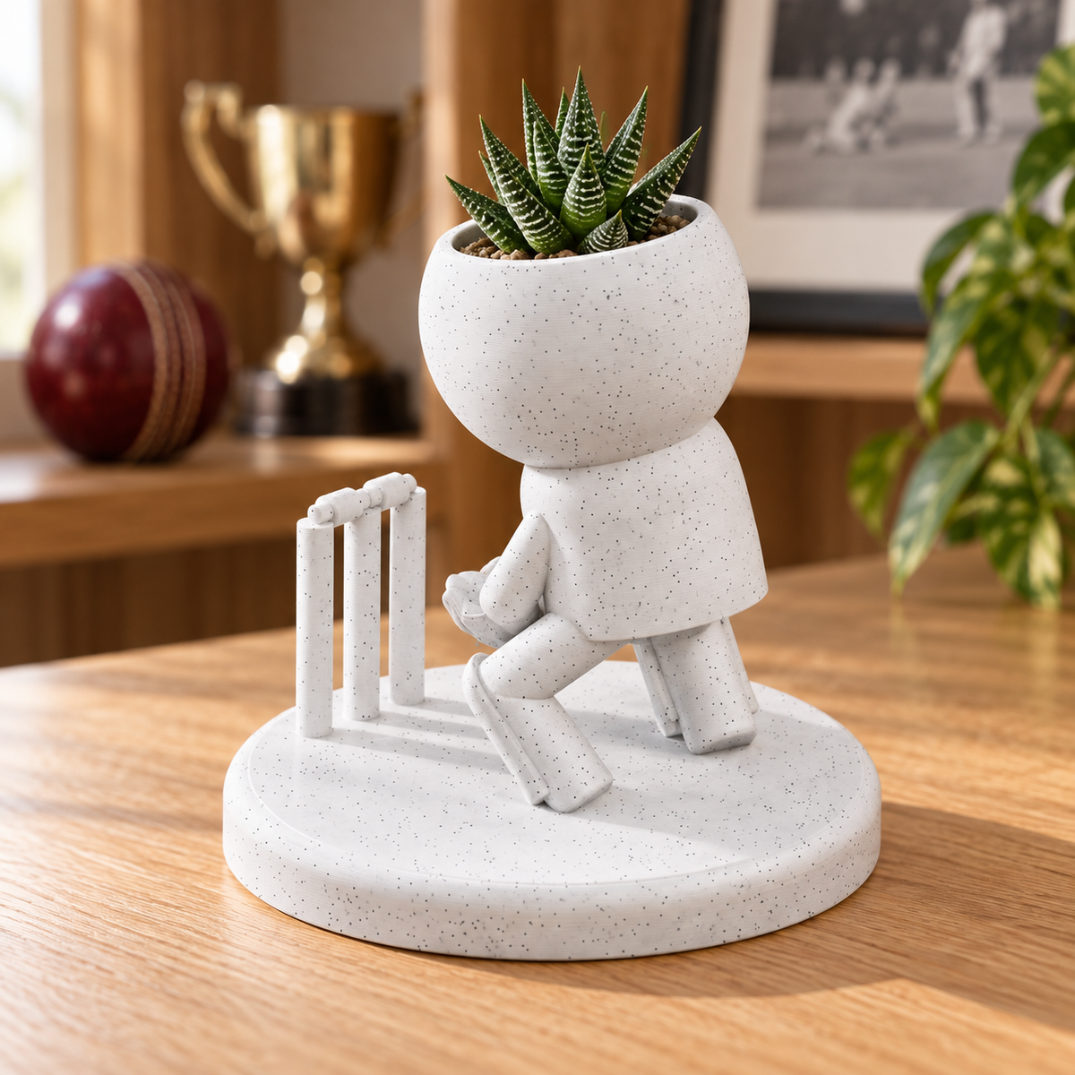 Keeper Kip's Big Save: Cricket Wicket Keeper Planter hero lifestyle view