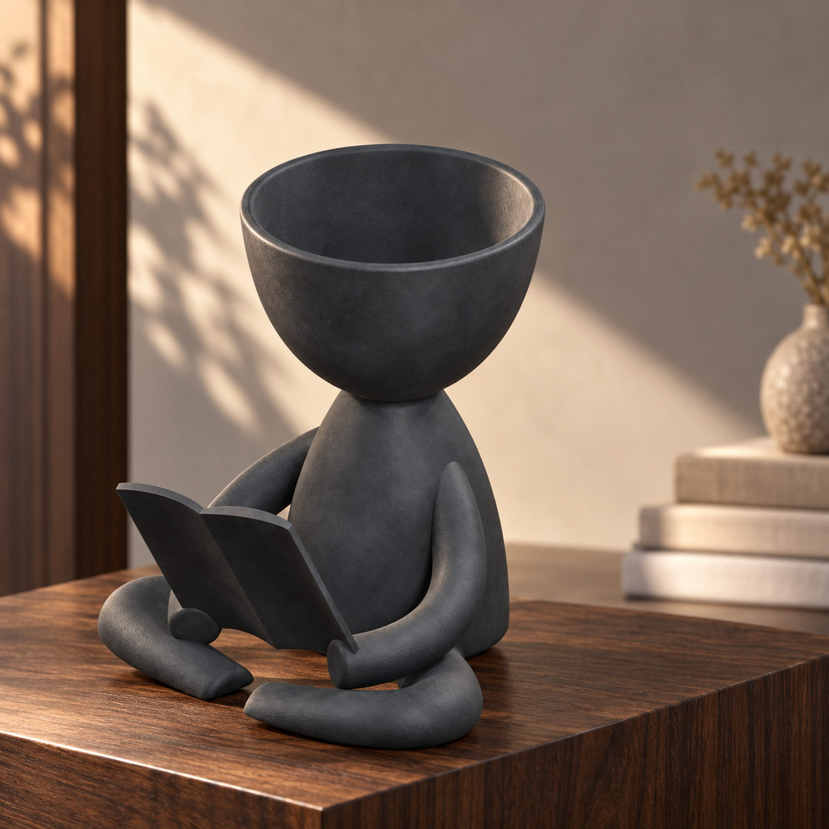 The Quiet Reader Book Lover Planter editorial view