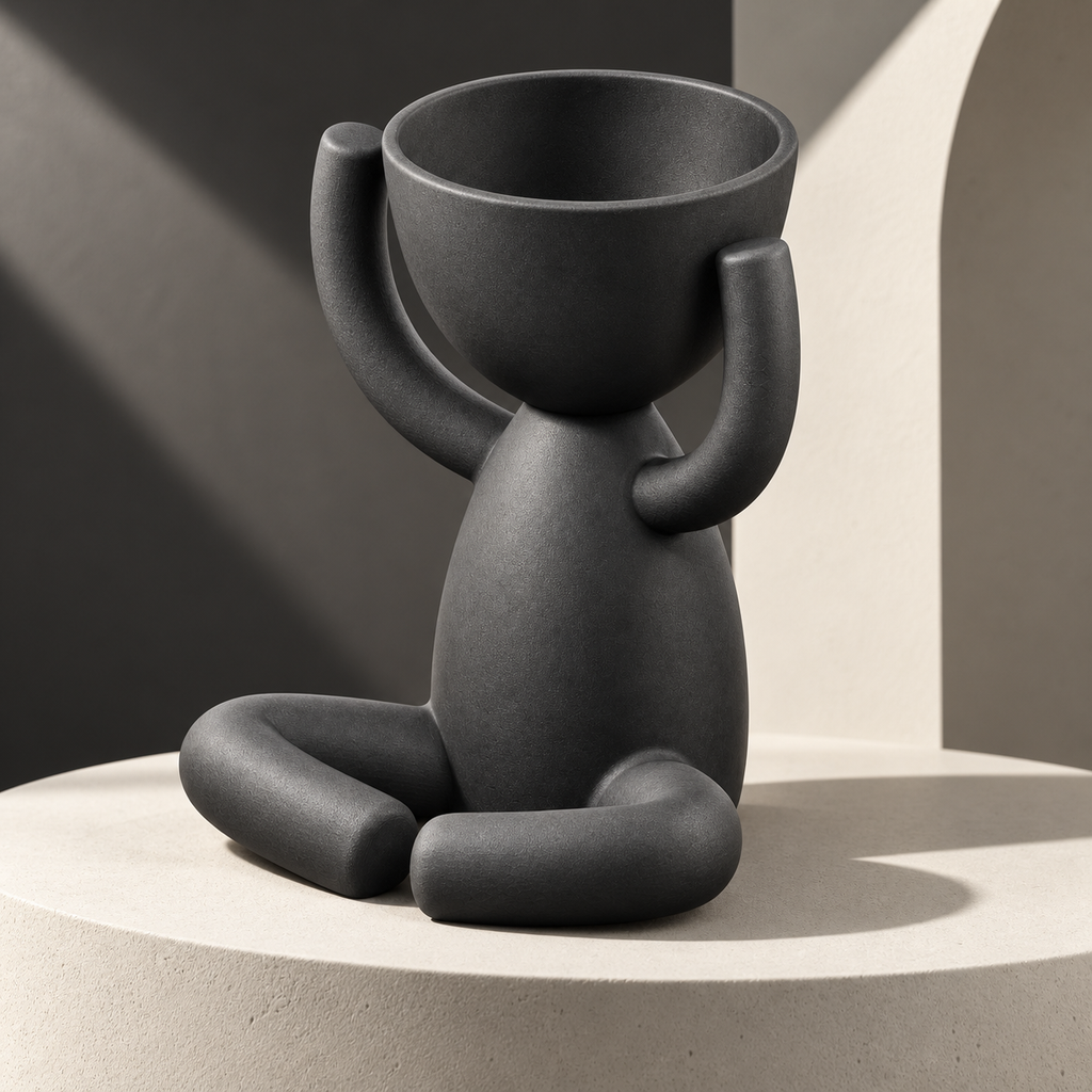 Arms Up Head Planter editorial view