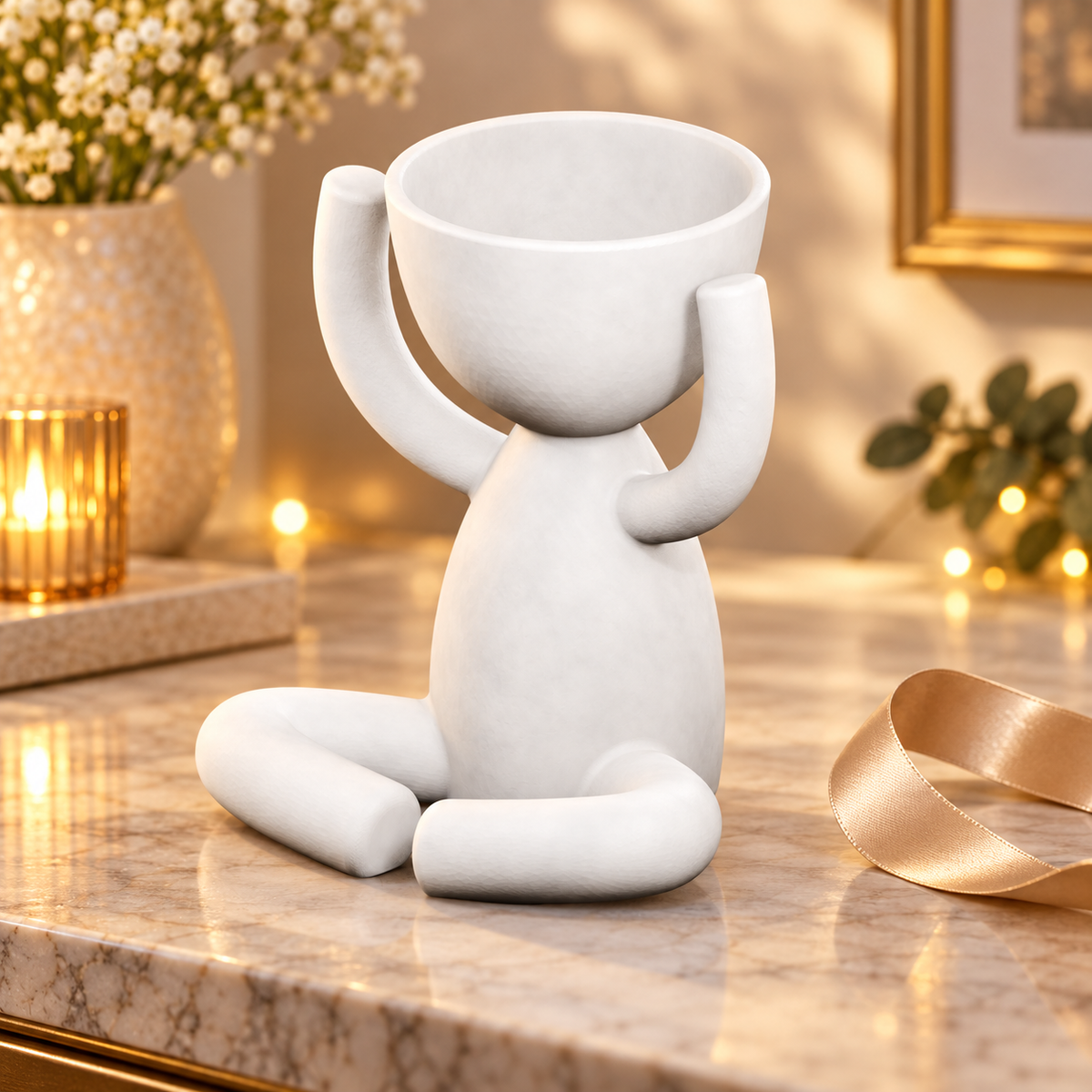 Arms Up Head Planter gift presentation