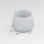 Sunny Happy Face Planter in Marble White finish