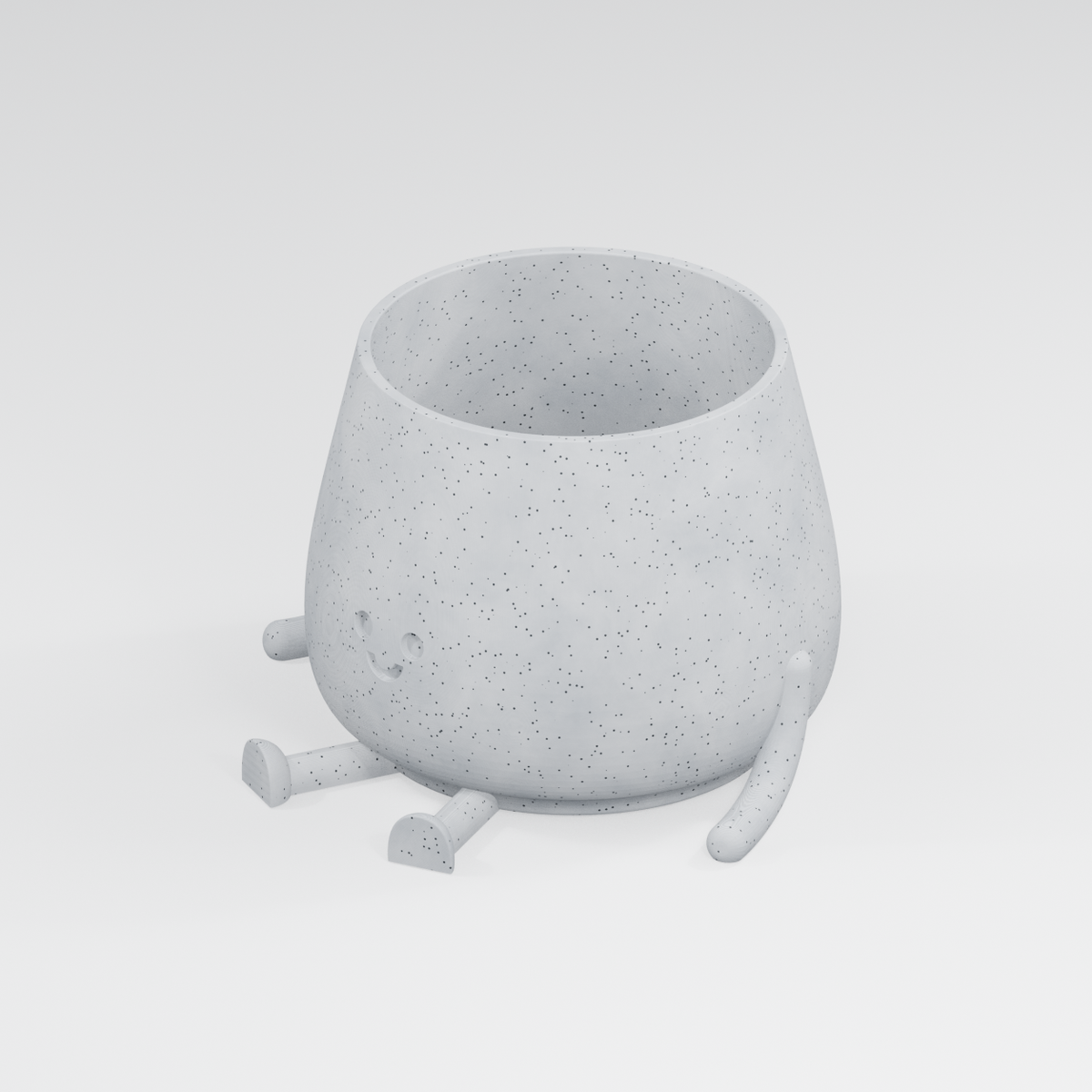 Sunny Happy Face Planter in Marble White finish