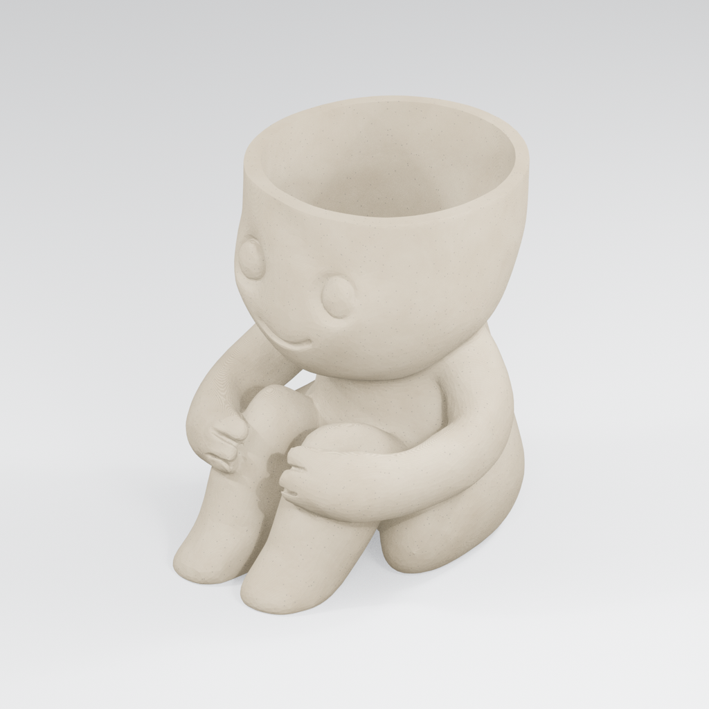 Knee Hug Planter Pal in Ivory White finish