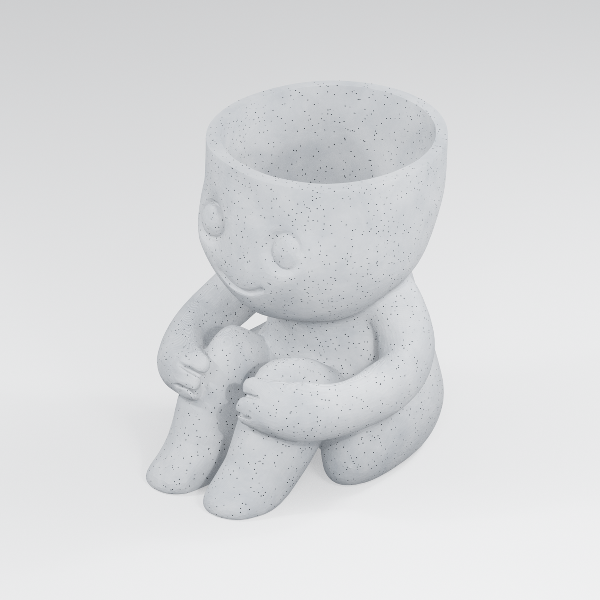 Knee Hug Planter Pal in Marble White finish