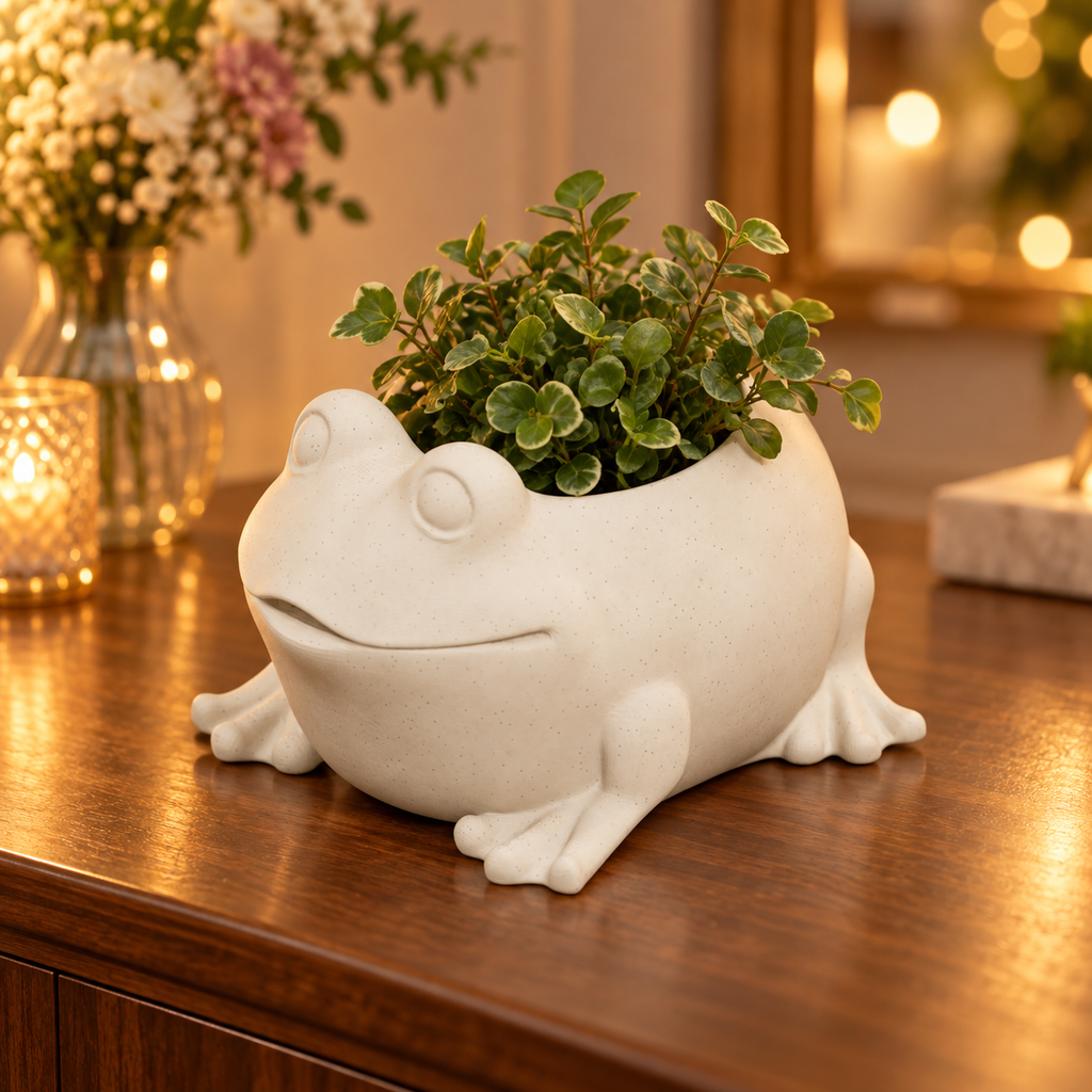 Puddle the Frog Planter gift presentation