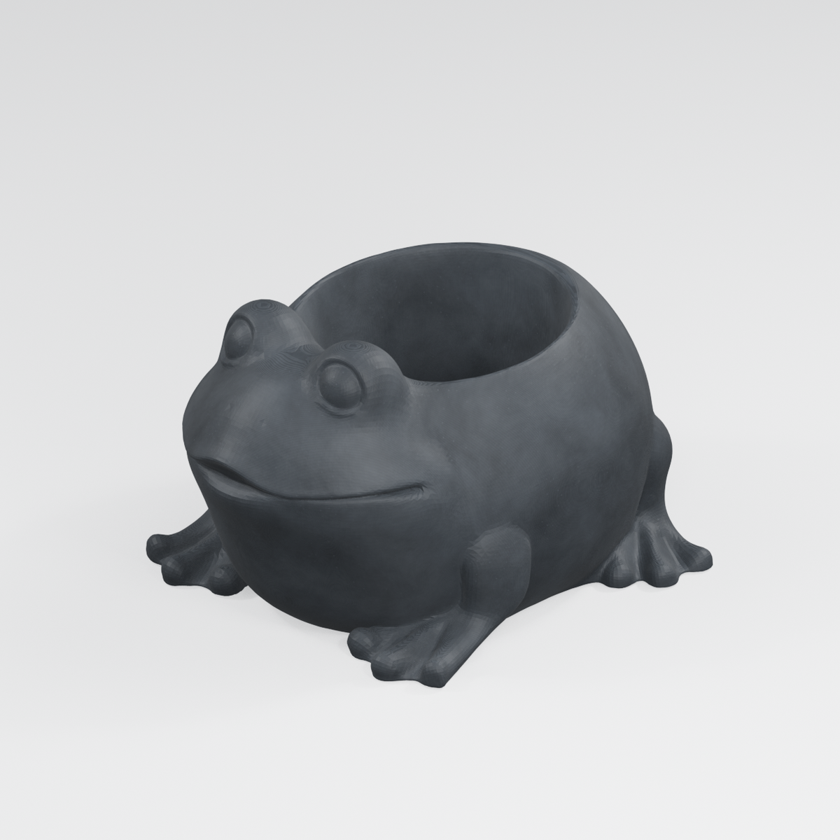 Puddle the Frog Planter in Charcoal Black finish