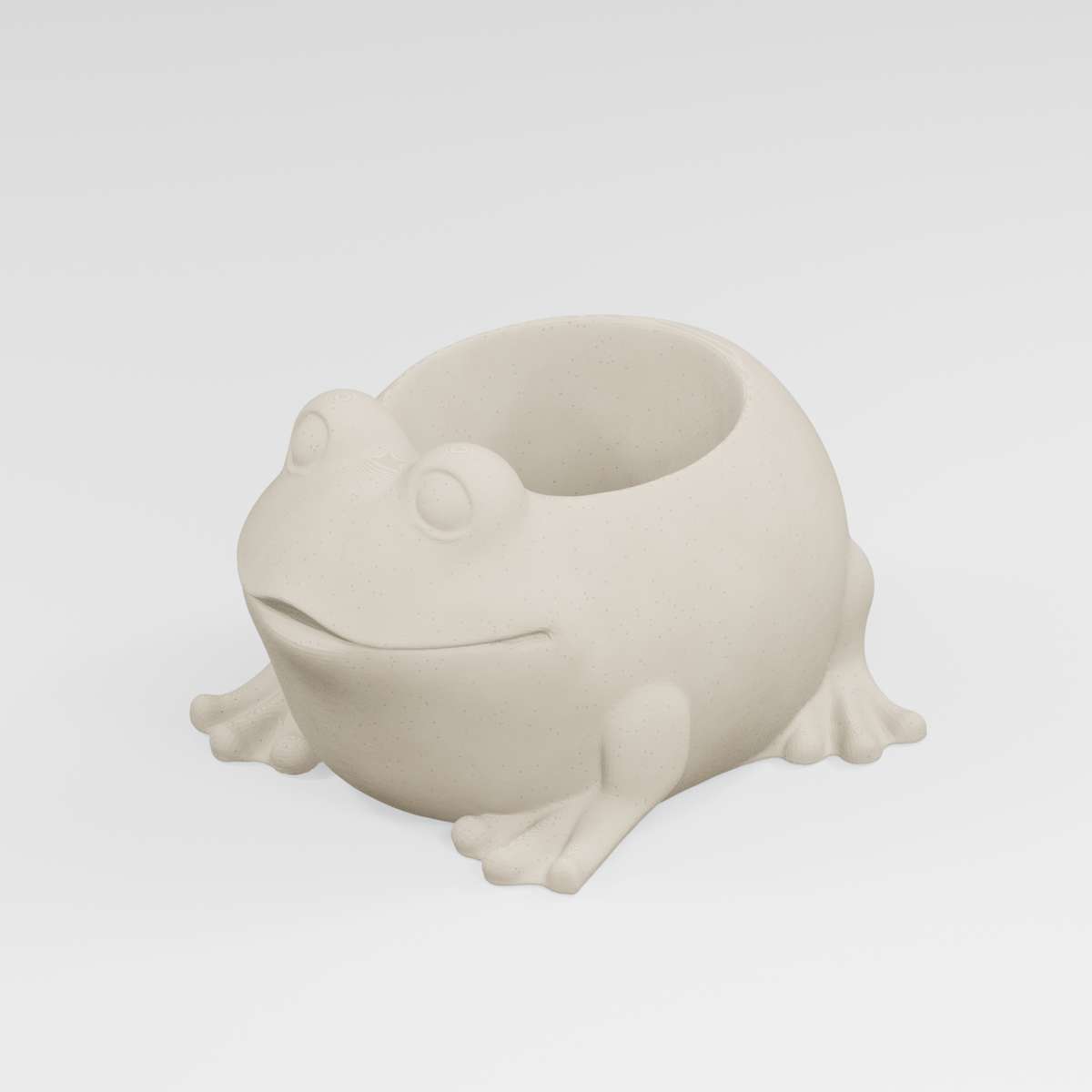 Puddle the Frog Planter in Ivory White finish
