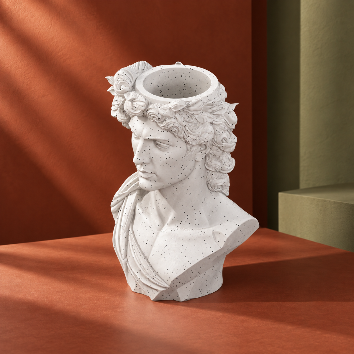 The Laurel Guardian: Greek-Inspired Bust Planter editorial view