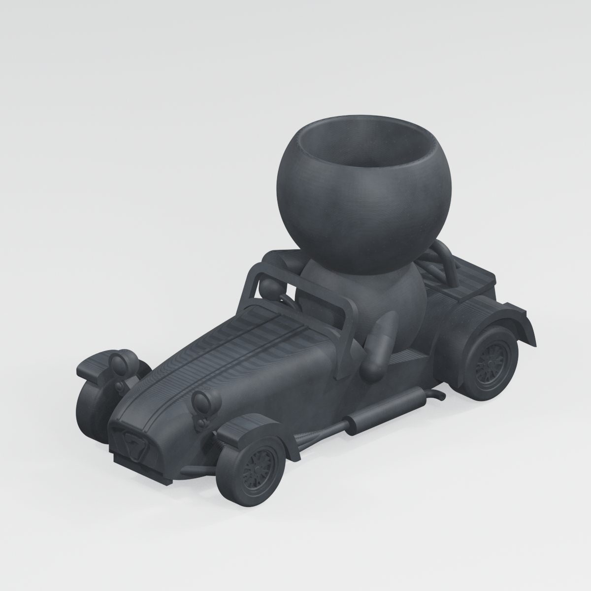 Roadster Rory: Classic Car Planter in Charcoal Black finish