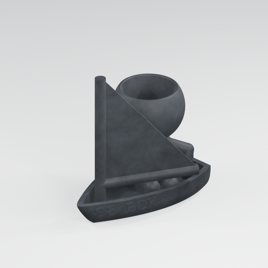 Skipper Sailboat Planter in Charcoal Black