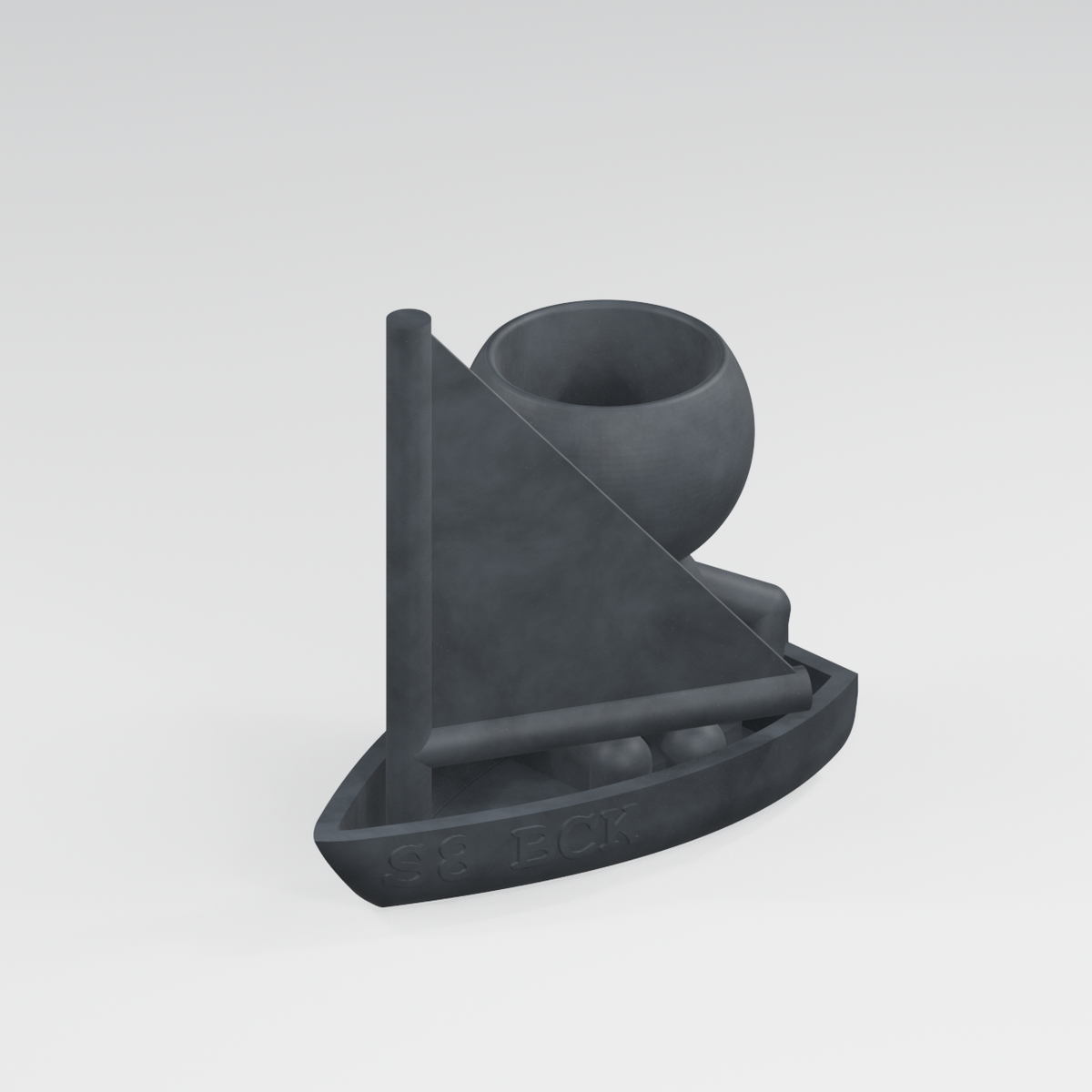 Skipper Sailboat Planter in Charcoal Black