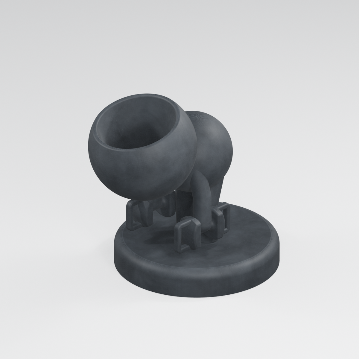 Tuck character planter in Charcoal Black