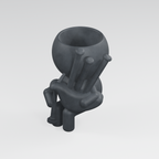 Drone Piper Planter in Charcoal Black