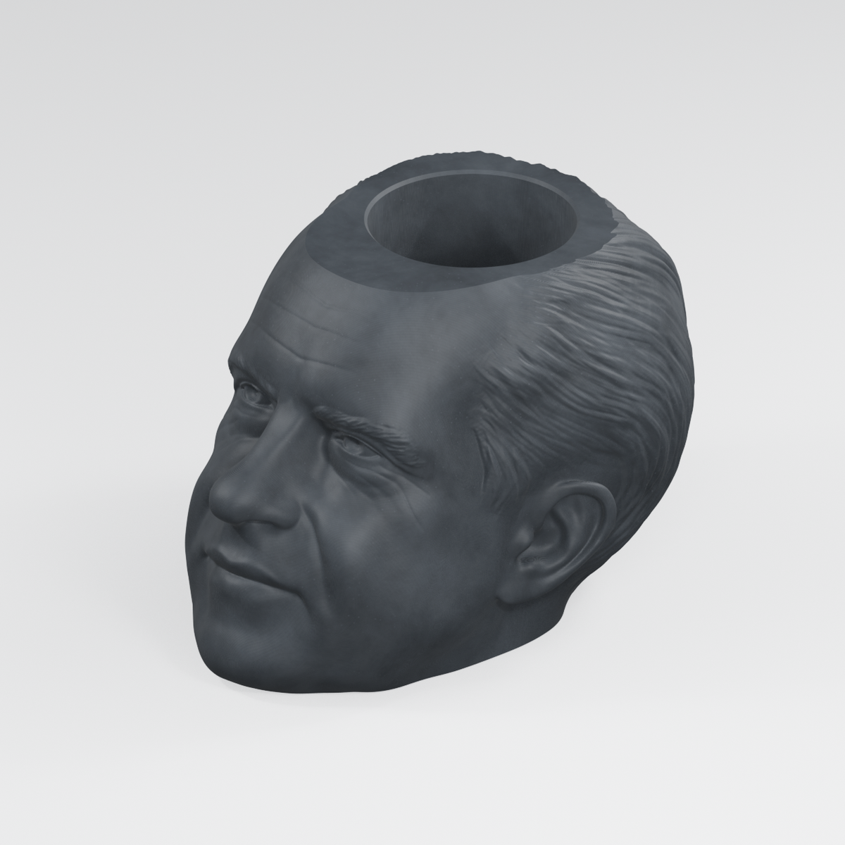 Richard Nixon Head Planter in Charcoal Black