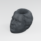 Millard Fillmore Head Planter in Charcoal Black