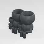 Four Moss family planter in Charcoal Black finish