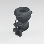Saxby Sprout's Garden Groove: Saxophone Player Planter in Charcoal Black finish