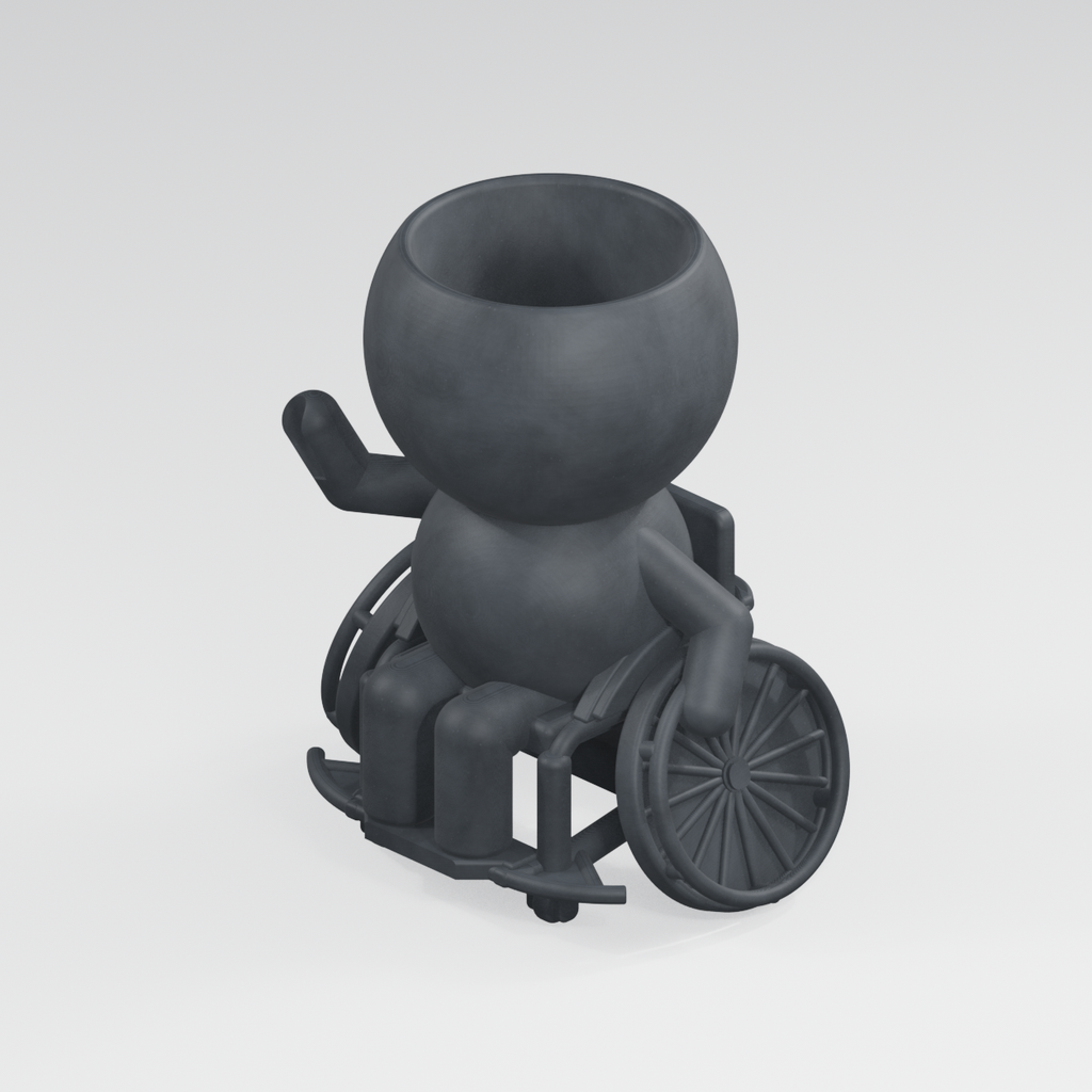 Wave planter in Charcoal Black