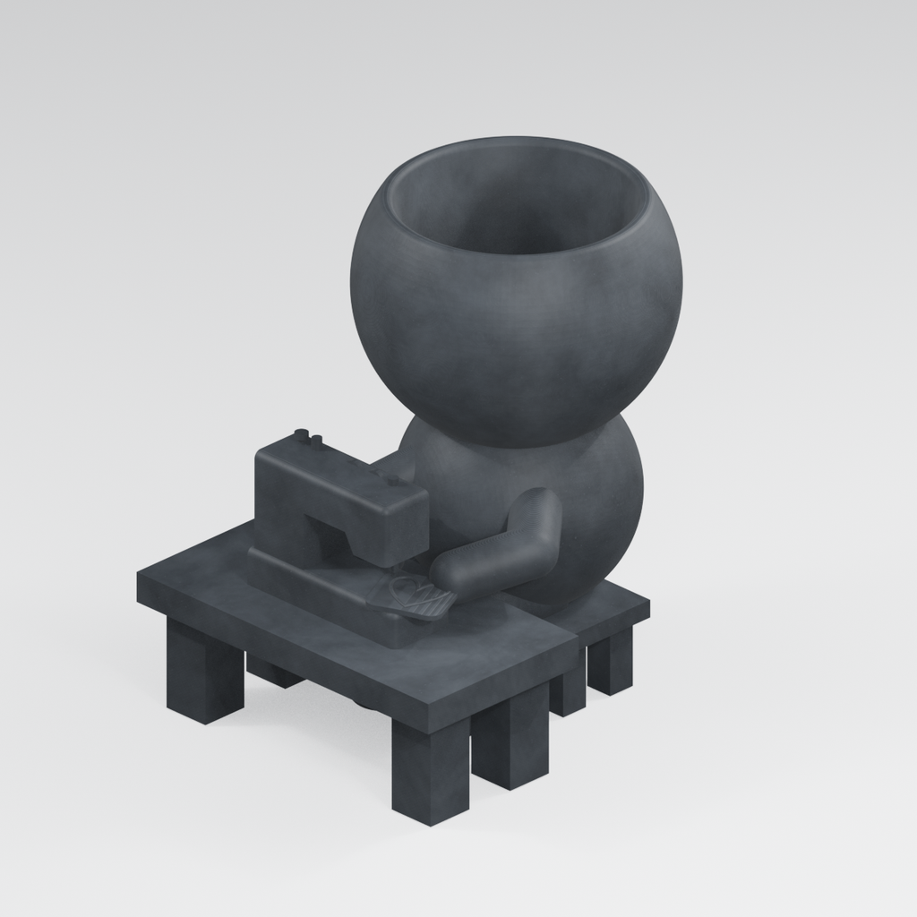 Stella Stitch's Sewing Day: Sewing Machine Planter in Charcoal Black finish