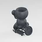 Court Moss wheelchair basketball planter in Charcoal Black finish