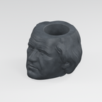 Andrew Johnson Head Planter in Charcoal Black