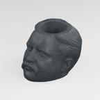 Theodore Roosevelt Head Planter in Charcoal Black