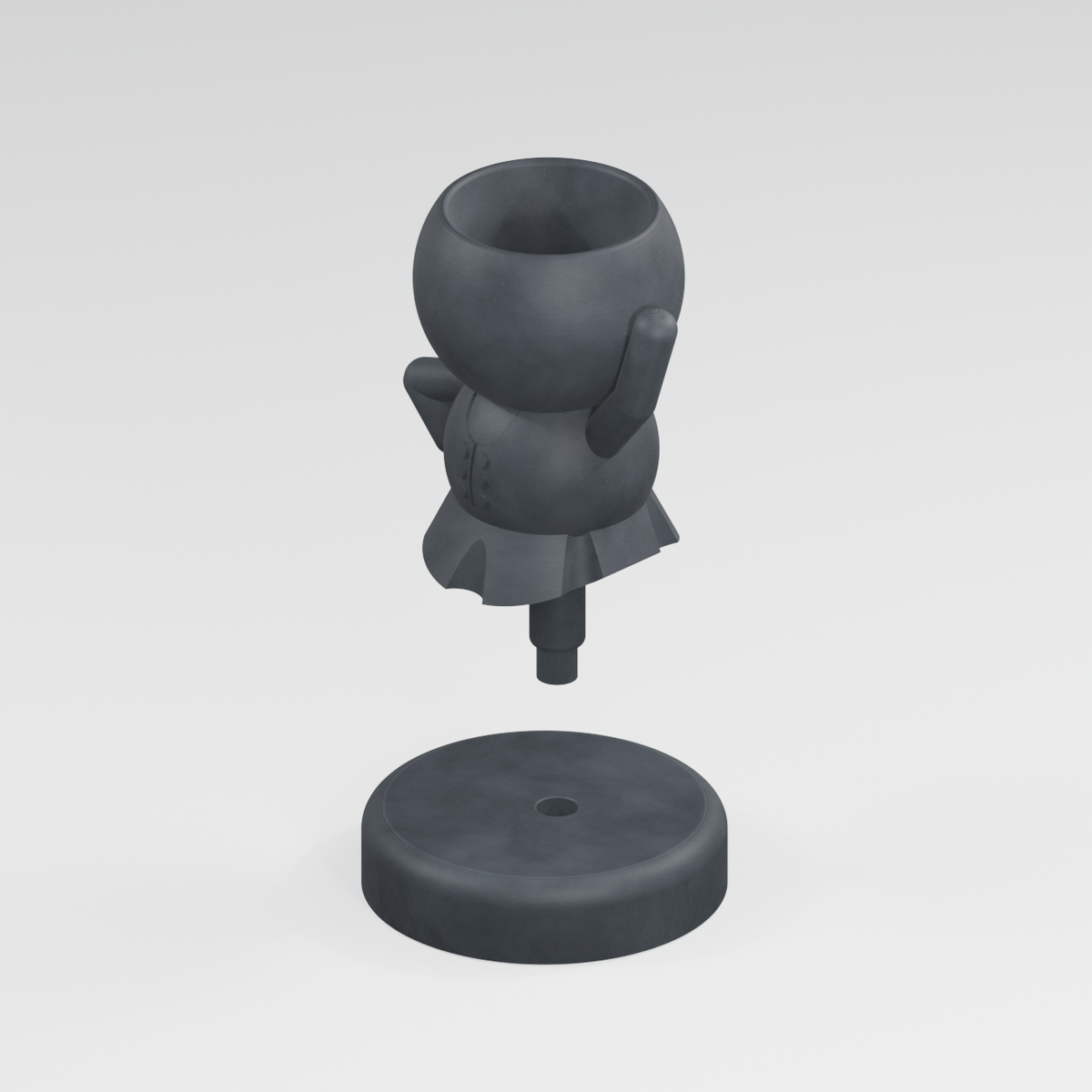 Highland Hopper Steps Up | Highland Dancer Planter Charcoal Black finish