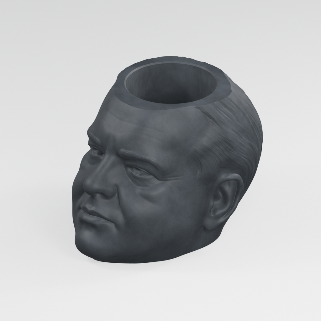 Herbert Hoover Head Planter in Charcoal Black