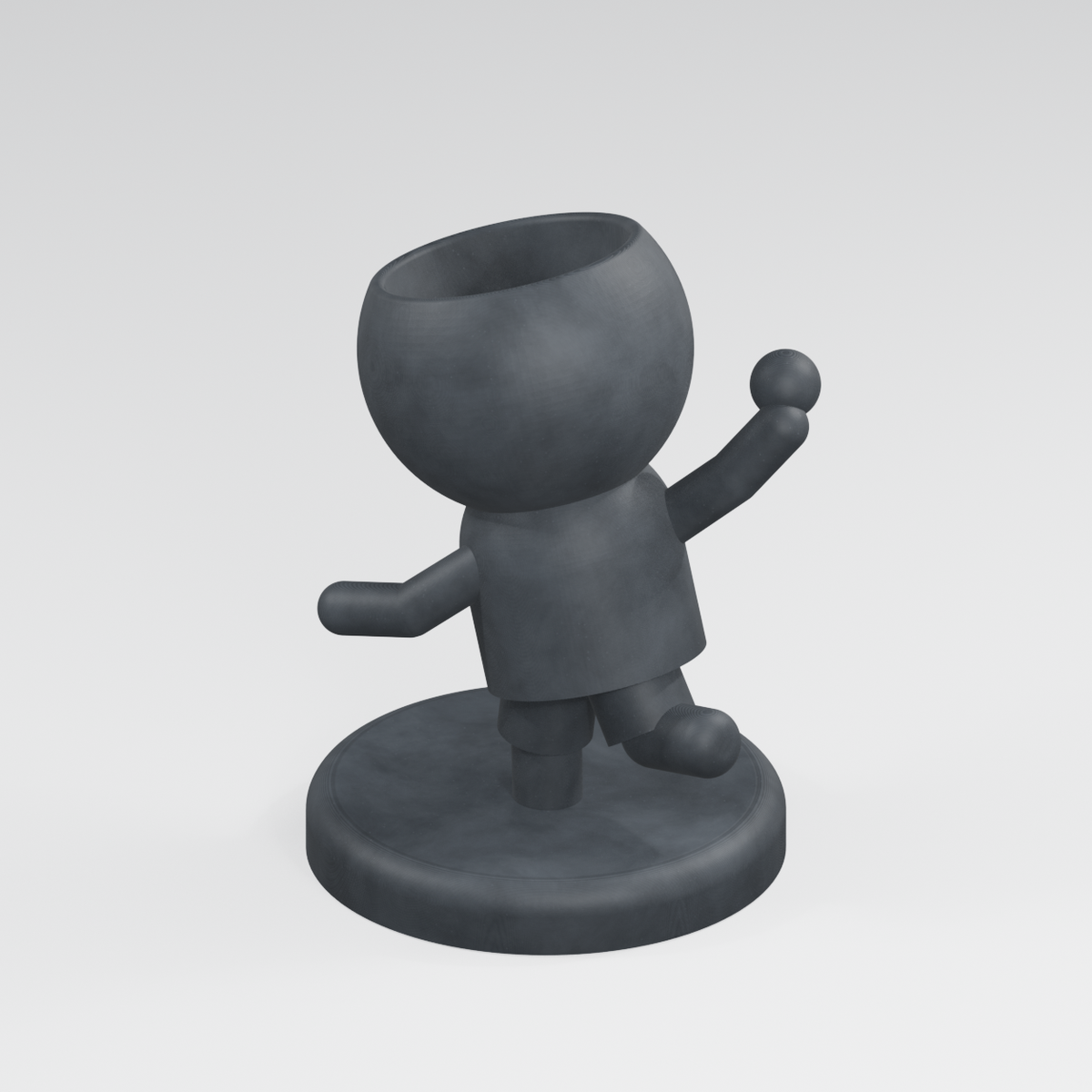 Spin Sprout Makes the Play | Cricket Bowler Planter in Charcoal Black finish