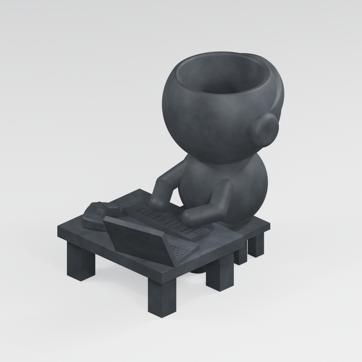 Loop Sprout on Deck | Electronic Music Planter in Charcoal Black finish