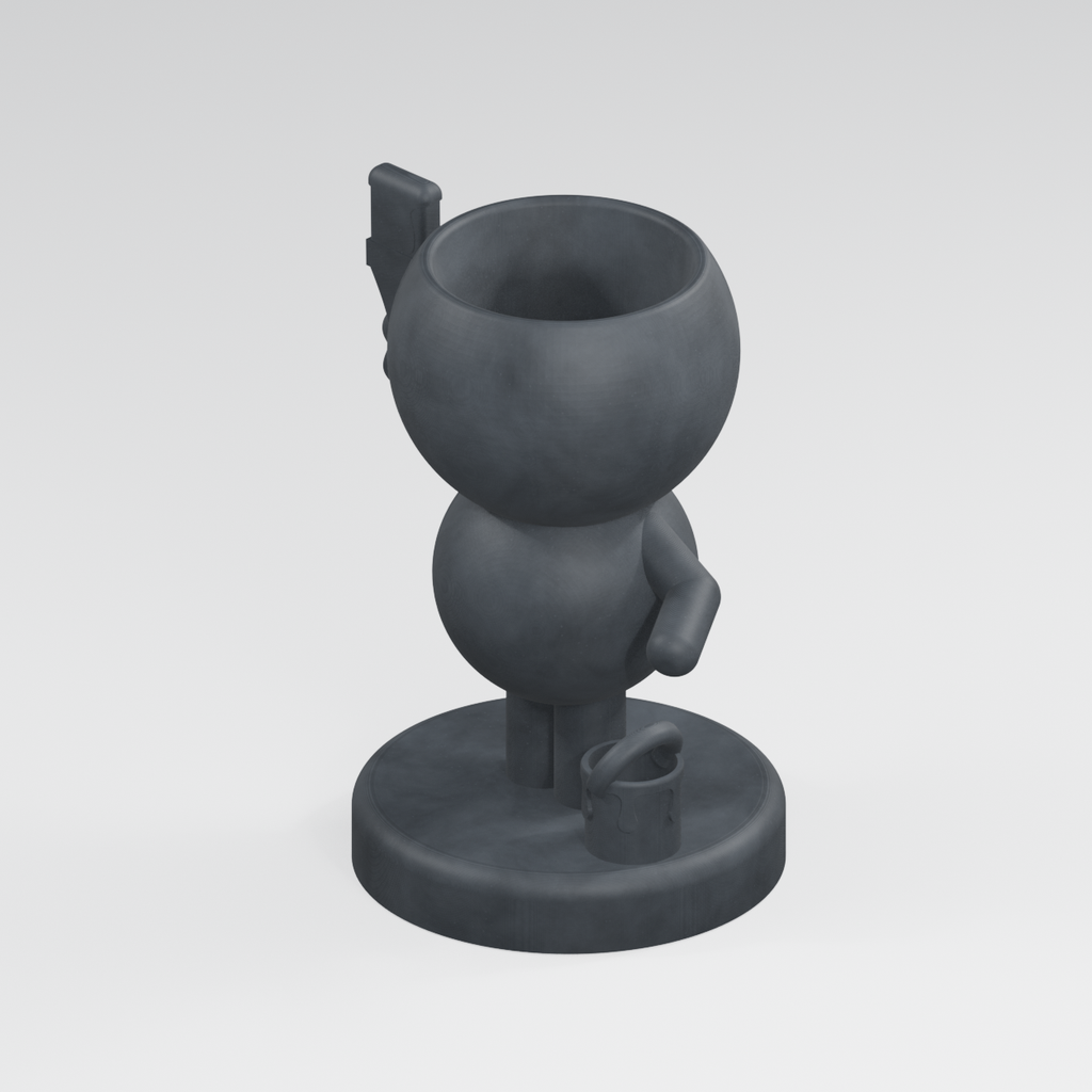Brush Painter Planter in Charcoal Black
