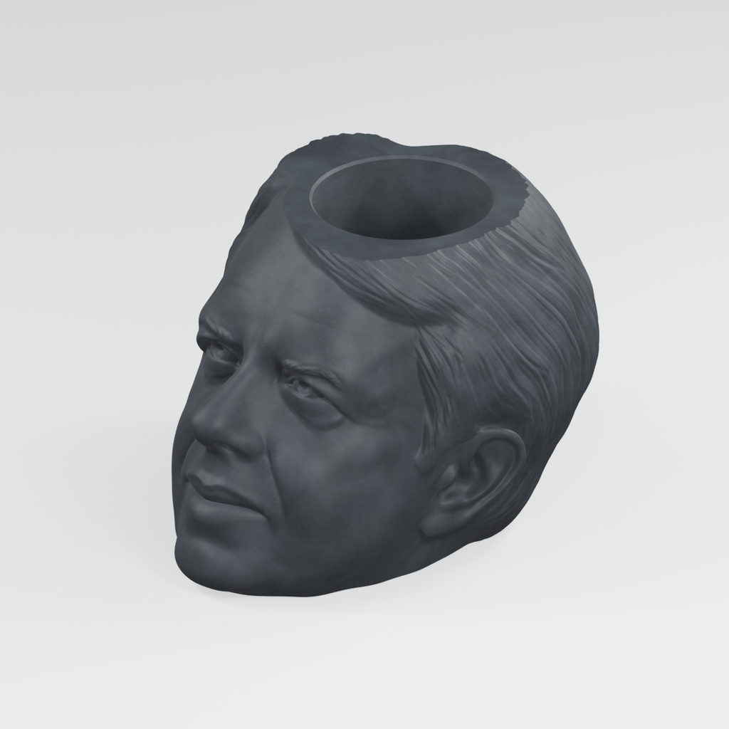 Jimmy Carter Head Planter in Charcoal Black