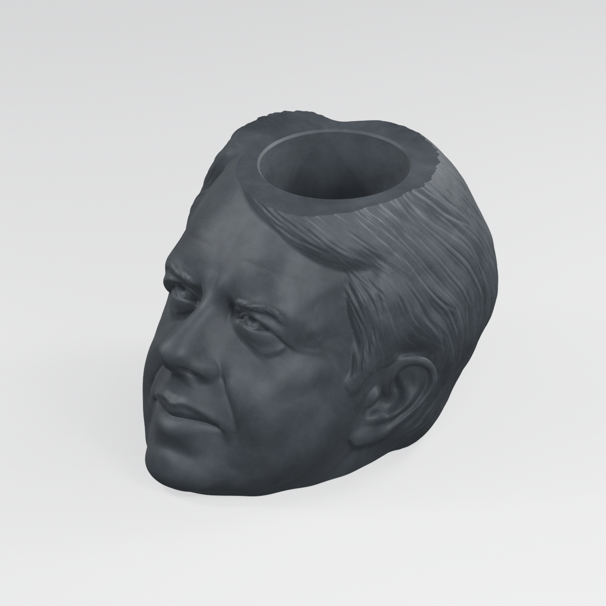 Jimmy Carter Head Planter in Charcoal Black