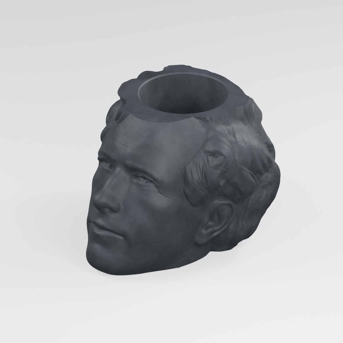 Franklin Pierce Head Planter in Charcoal Black