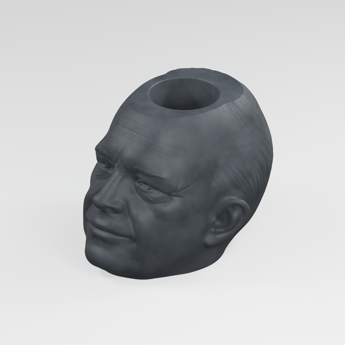 Dwight D. Eisenhower Head Planter in Charcoal Black