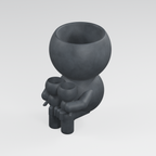 Gran and the Twins | Family Planter in Charcoal Black finish
