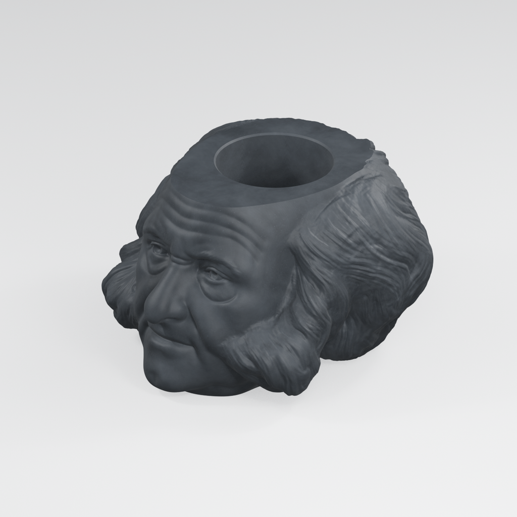 Martin Van Buren Head Planter in Charcoal Black