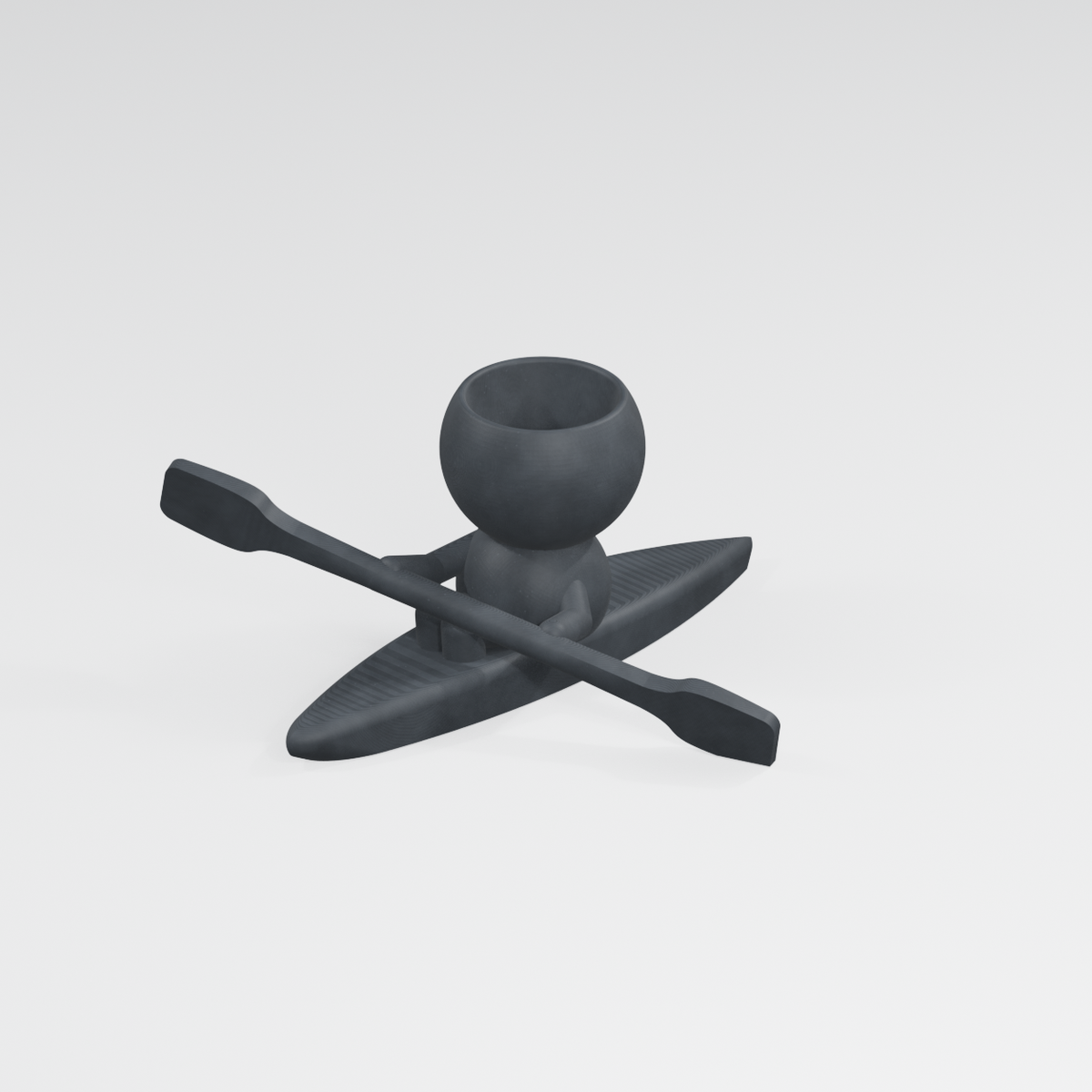 Paddle Moss kayak planter in Charcoal Black