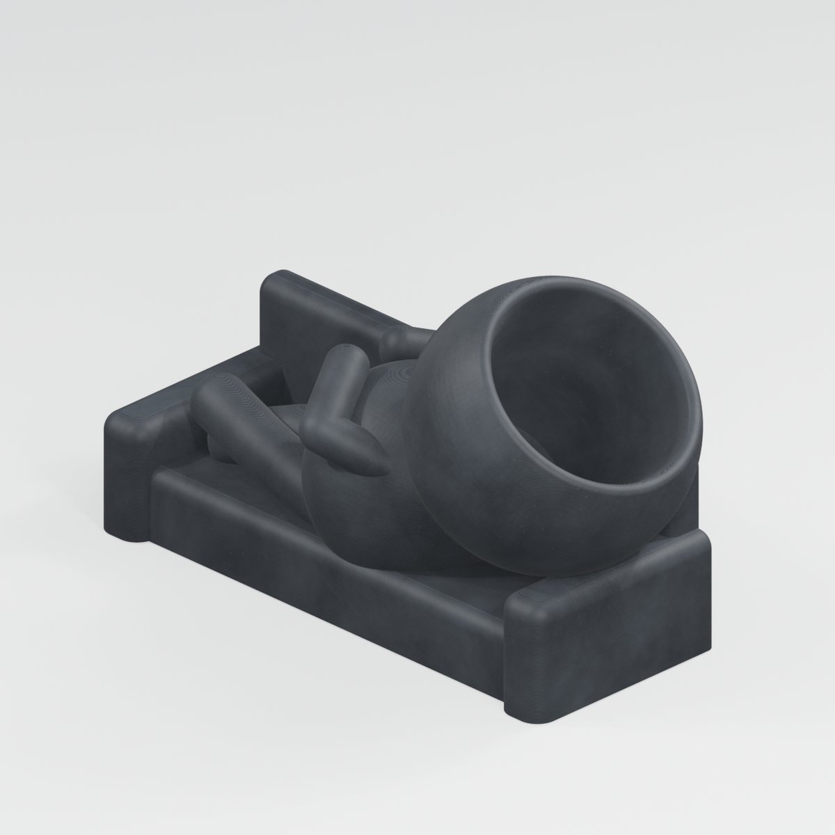 Rest Patient Planter in Charcoal Black