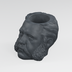 Chester A. Arthur Head Planter in Charcoal Black