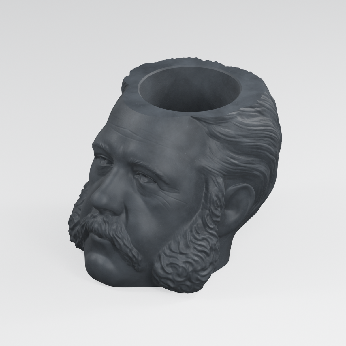 Chester A. Arthur Head Planter in Charcoal Black